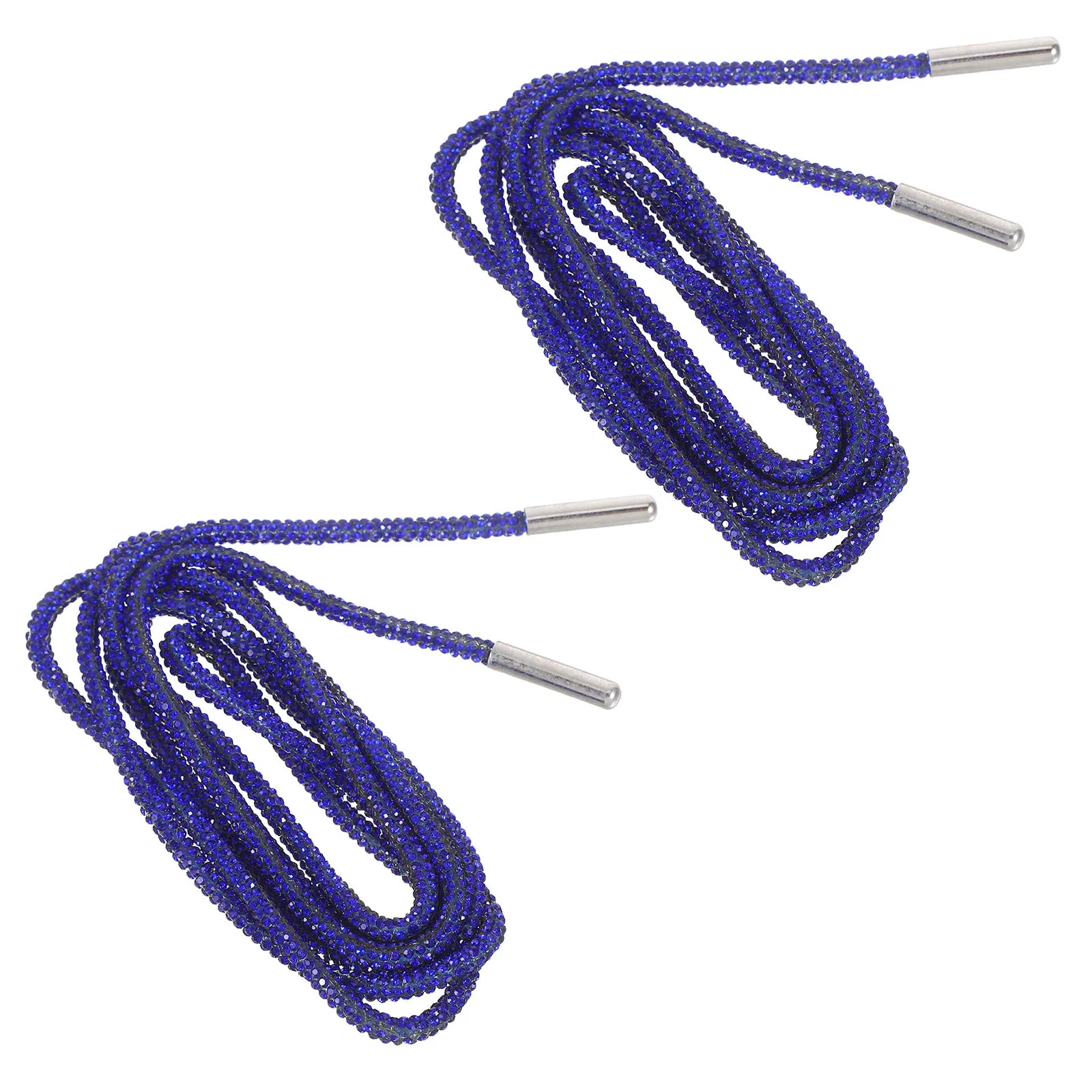 

1Pair 47.16Inch Blue Rhinestone Shoe Laces For Sneakers Sparkle Glitter Shoelaces Bling Drawstring Replacement Hoodie Sweatpants