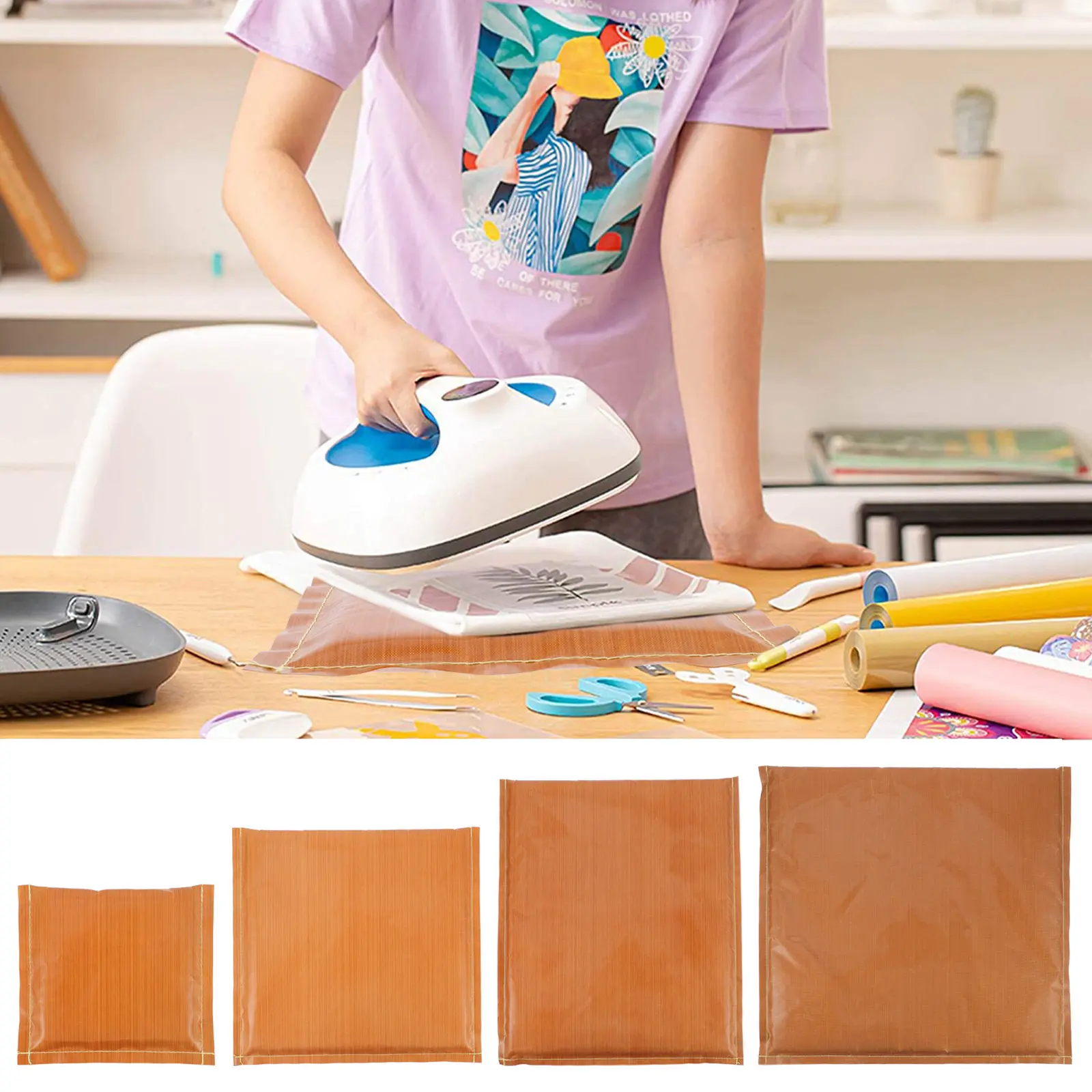 Heat Press Mat Non Stick Ironing Mat Reusable Heat Insulation Pad for T Shirts Sweatshirts Vinyl Transfers Craft Projects Iron