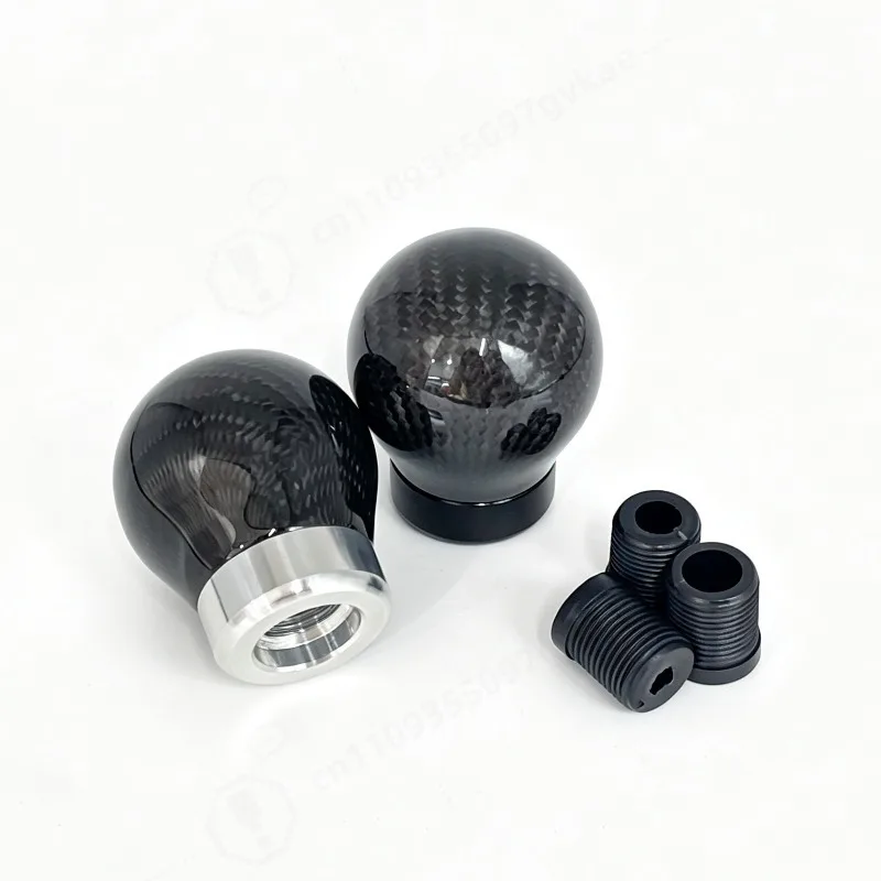 Universal Carbon Texture Round Gear Shift Knob Racing Car Modification Gear Stick Shifter Head Replacement