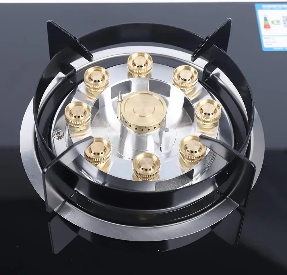 Cooktops 4 Burner, Gas Stove Top Drop-in NG/LPG Convertible, 24 Inch Stainless Steel Gas Cooker with Thermocouple Protection, Bu