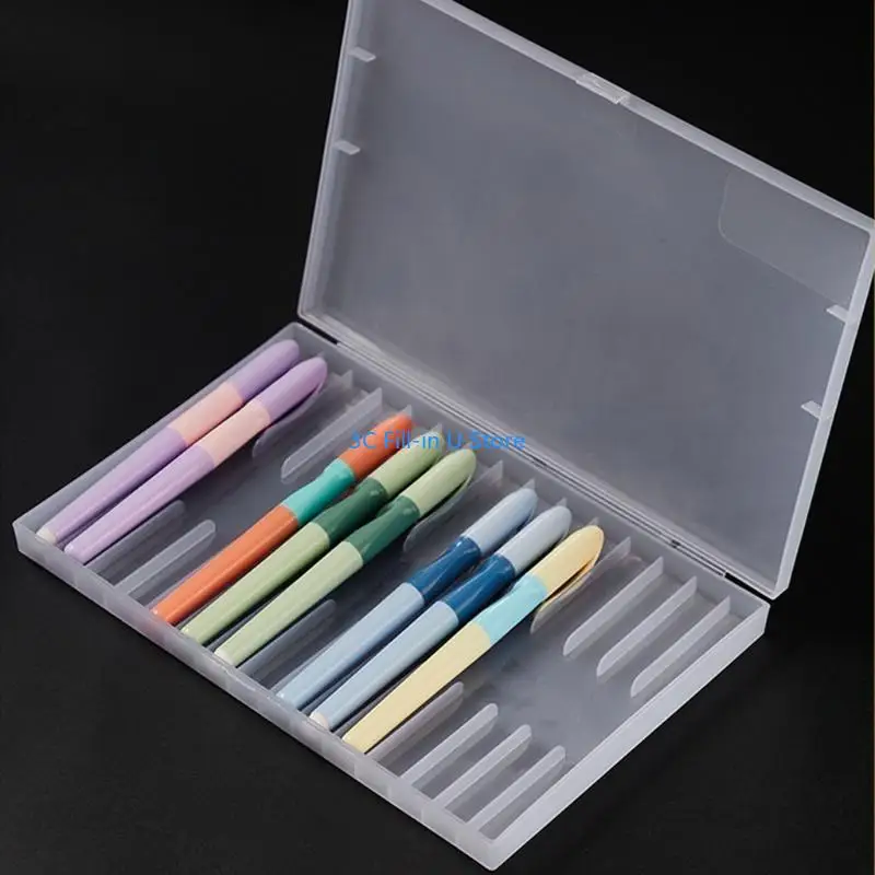 G8TA Fountain Pen Display Case 12 Slots Fountain Pen Organizers Box Light Weight Pen Storage Box Office Supply Management