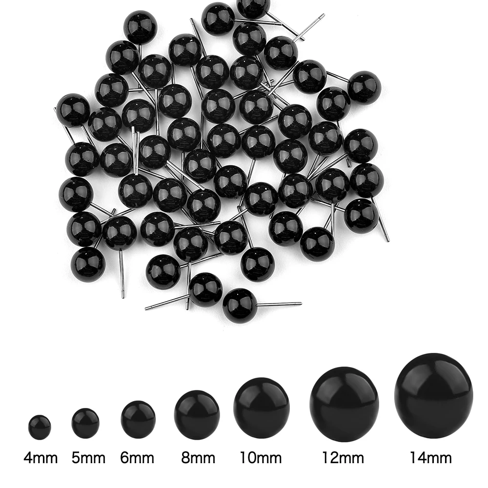 50/100Pcs Needle Felting Black Eyes 4-14mm For Handmade Animals Puppets Teddy Bears DIY Toy Dolls Eyes Dolls Accessories