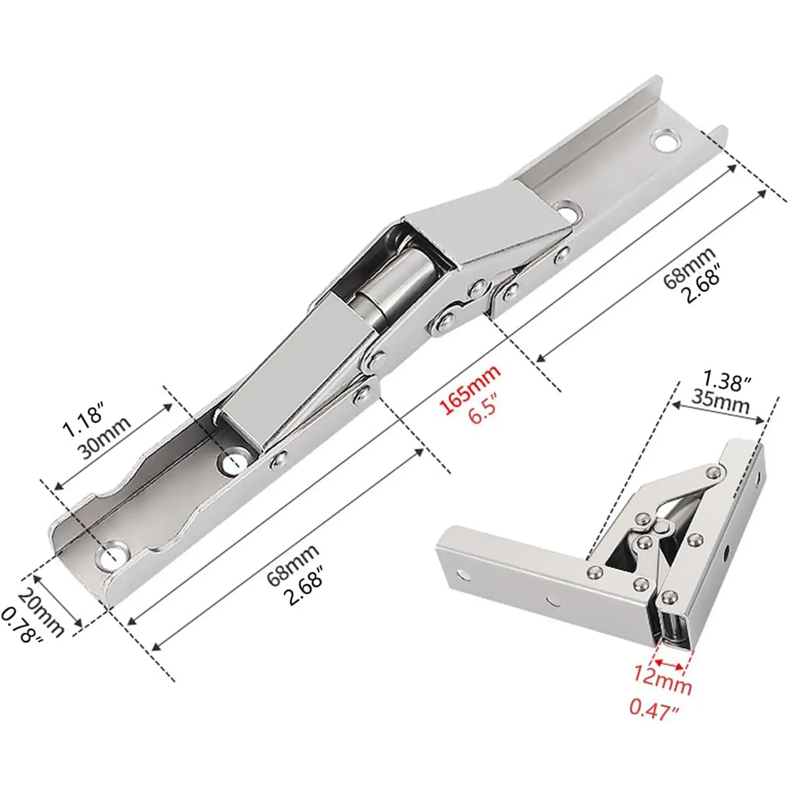 2 Pieces 90 Degree Folding Hinges Hardware Accessories Wardrobe Sturdy Table Holders Cupboard Hinges for Apartment Restaurant