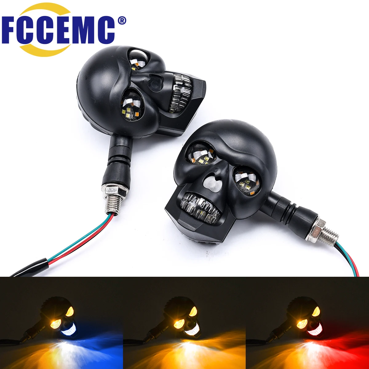 1pair LED Motorcycle Indicator Dual Color Motorbike Scooter Front Rear Turn Signal Lights 12V Scooter Driving Running Lamp