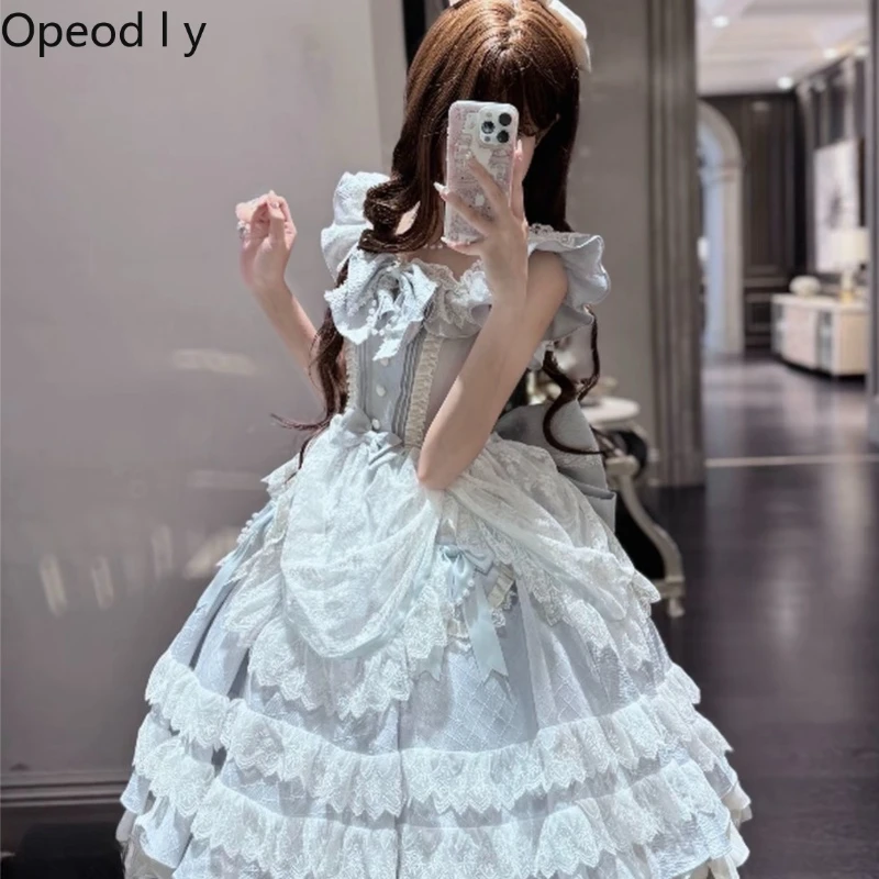 

Gorgeous Heavy Industry Sweet Doll Sense Lolita Ladies Dress Japanese Original Bar Mitzvah Birthday Party Princess Cake Dress
