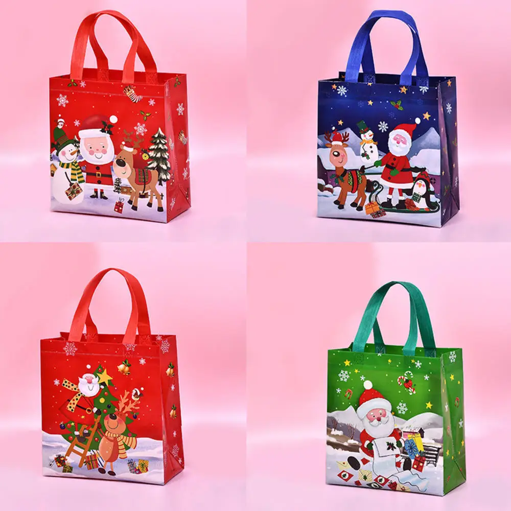 Christmas Non Woven Gift Bag New Year Party Decoration Candy Cookie Bag Santa Claus Snowman Xmas Favor Packing Bags