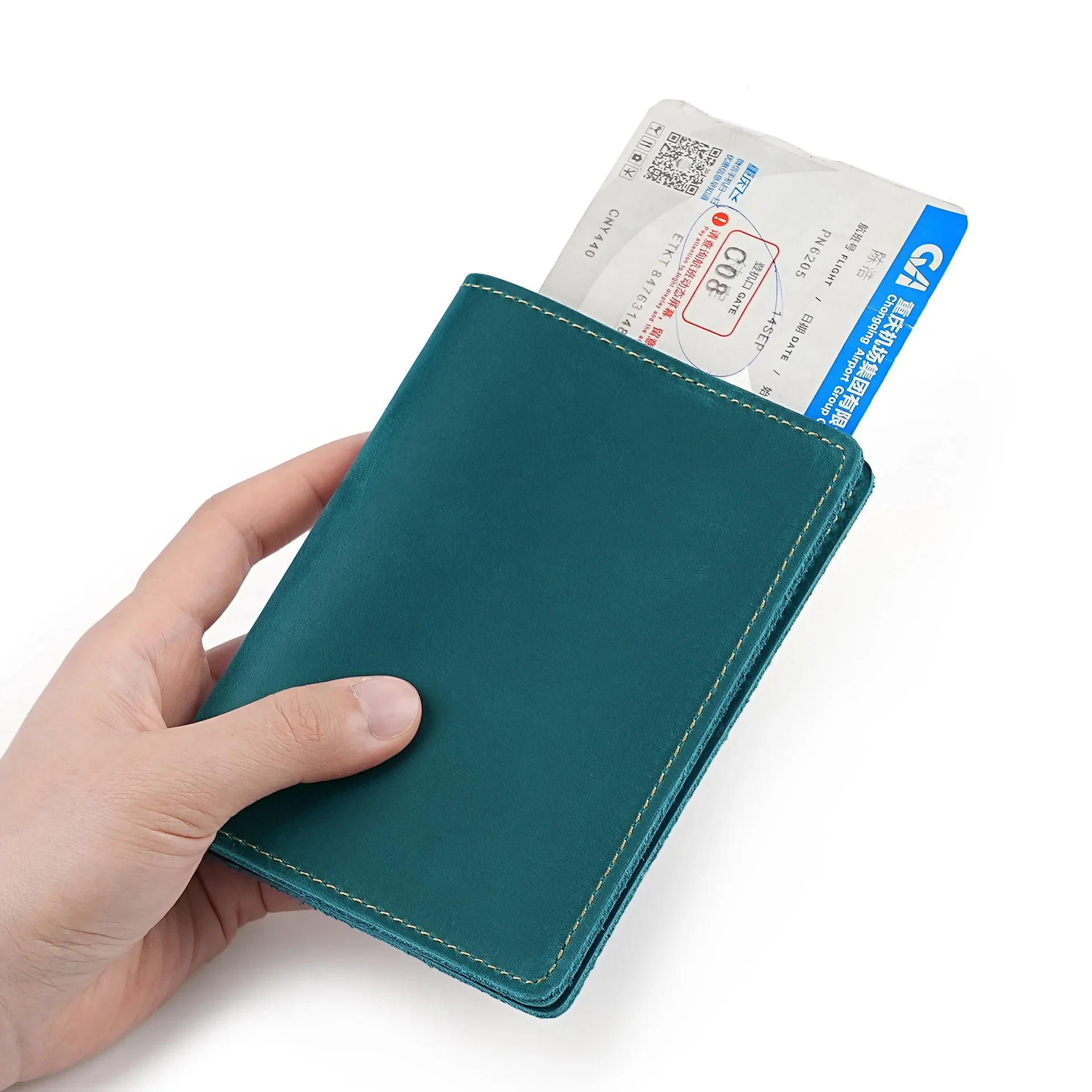 للجنسين جلد طبيعي غطاء جواز سفر للرجال خمر جلد البقر النساء حامل بطاقة الائتمان محفظة سفر 6 ألوان