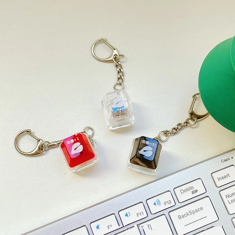 Decompression Keychain Mechanical Keyboard Button Keyring Fingertip Key Cap Pendant Antistress Toy