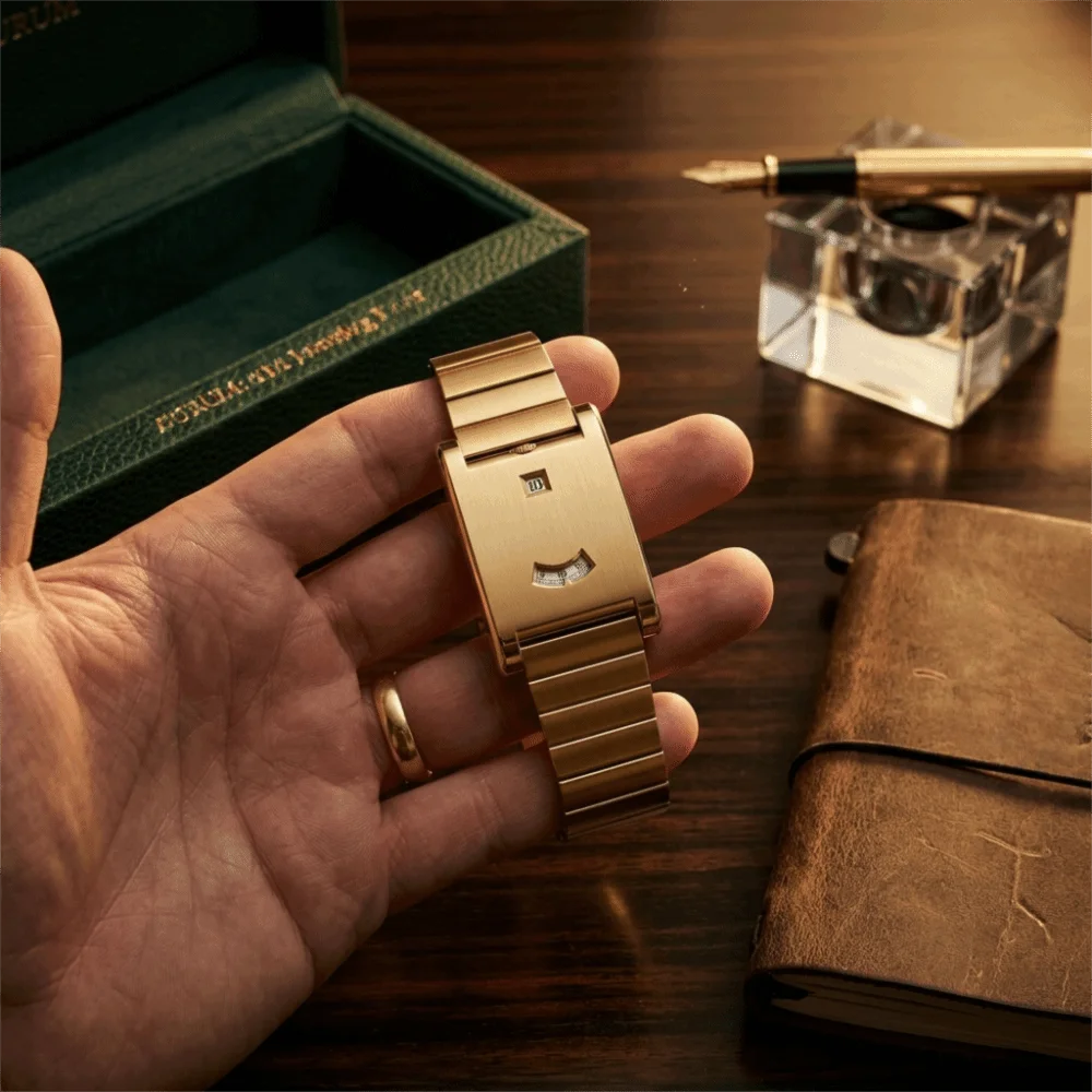 Retro Styling Quartz Watch Smooth Finish Steel Band Square Watch Stainless Steel Band Water Resistant Wristwatch Couple Matching