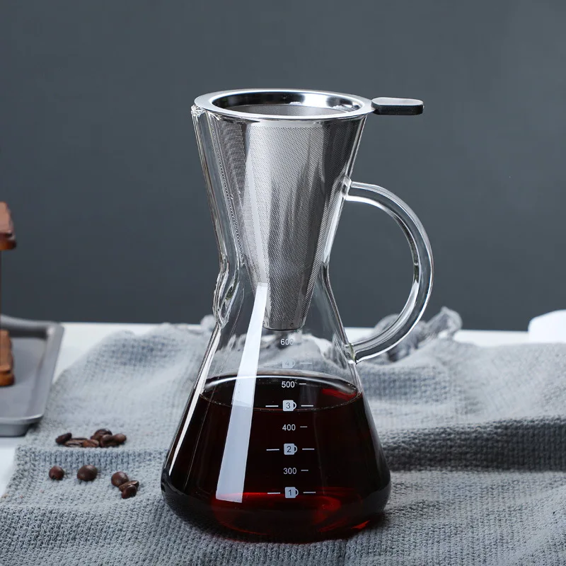 LMM sharing pot hand brewed coffee pot household heat-resistant glass coffee pot set