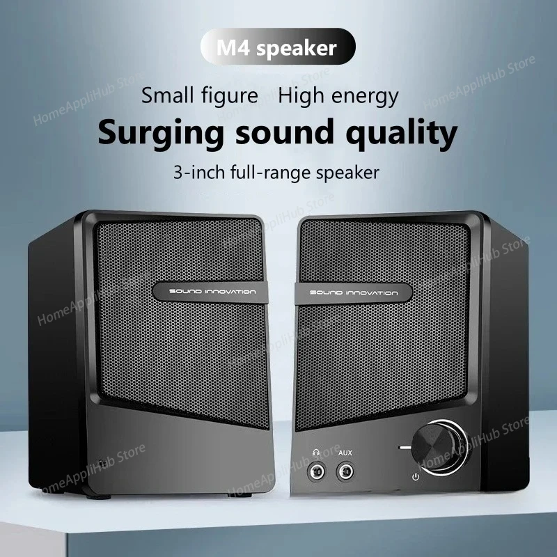 M4 Computer Audio Desktop Home Desktop Wired Speaker Notebook External Mini Subwoofer 2.0 Multimedia Active Speaker Bluetooth