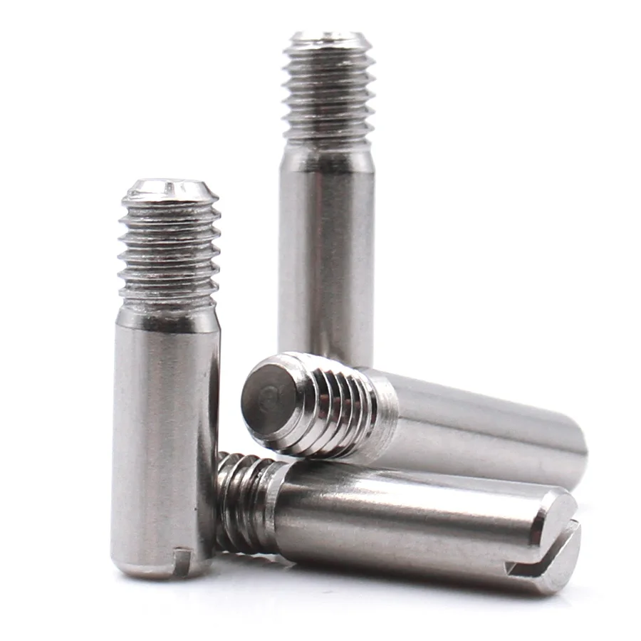 5-10pcs M2 M2.5 M3 M4 M5 M6 M8 M10 304 Stainless Steel Slotted Cylindrical Pin with External Thread GB878 Threaded Dowel Pin