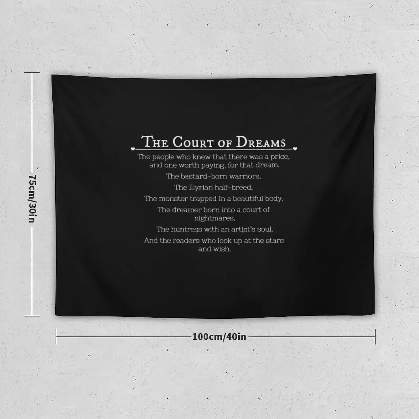 The Court of Dream & The Readers who Look up the stars and wish. (Sarah J. Maas Quote) Tapestry Hanging Wall Tapestry