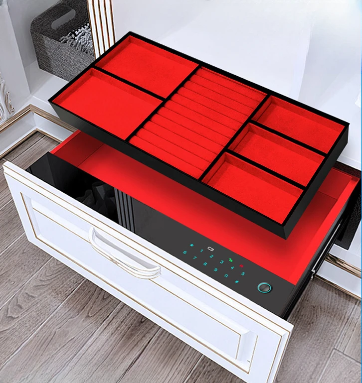 Drawer type safe intelligent fingerprint password drawer safe wardrobe invisible anti-theft