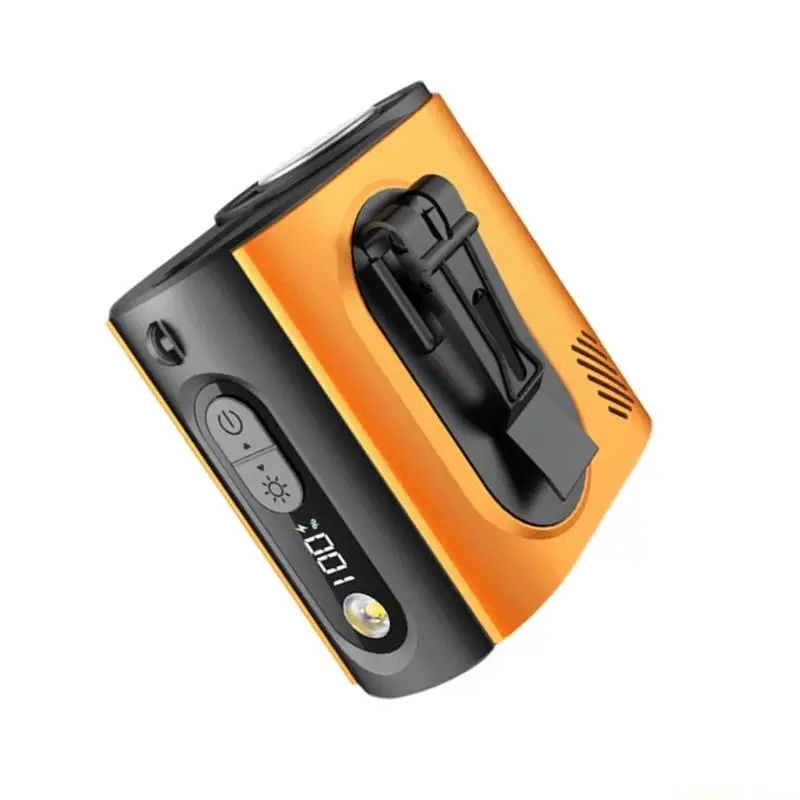 D0AB Portable USB Waist Hanging Fan High-Speed Bladeless Fan Build-in 3600mAh Battery for Outdoor Camping & Travel