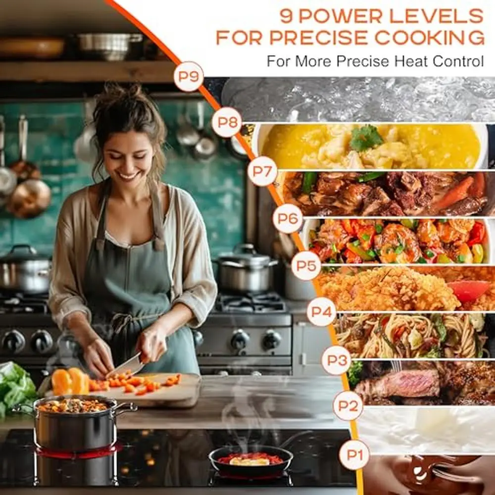 電気セラミックコンロ、4バーナーセンサー、タッチコントロール、多機能安全ロック、タイマー、黒いガラス表面、7100W電源、30インチ