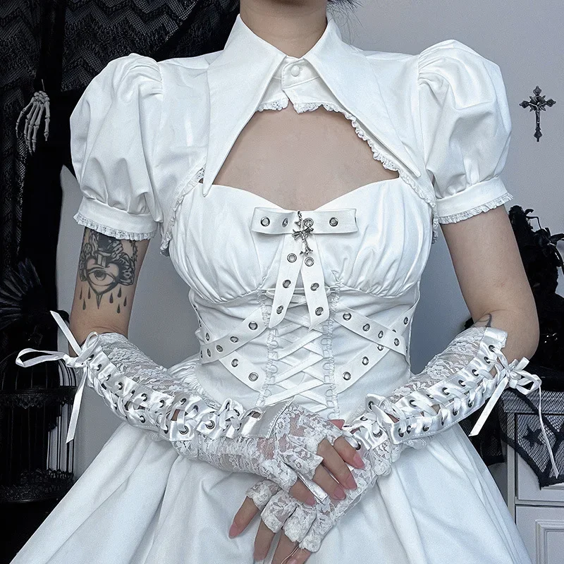 女性のためのゴシックロリータコスプレ衣装,小さな悪魔のドレス,スモックアクセサリー,完全なセット,ハロウィーンのカーニバルの衣装,大人の女の子,セクシー