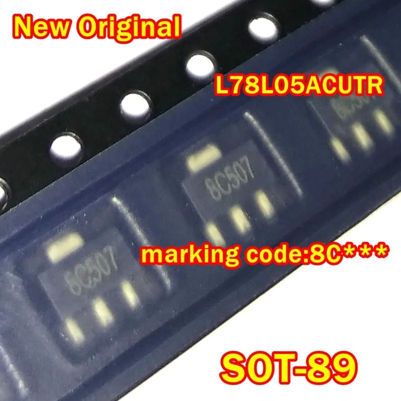 1Pcs to 100Pcs New Original L78L05Acutr Sot-89 Marking Code:8C*** Positive Voltage Regulators