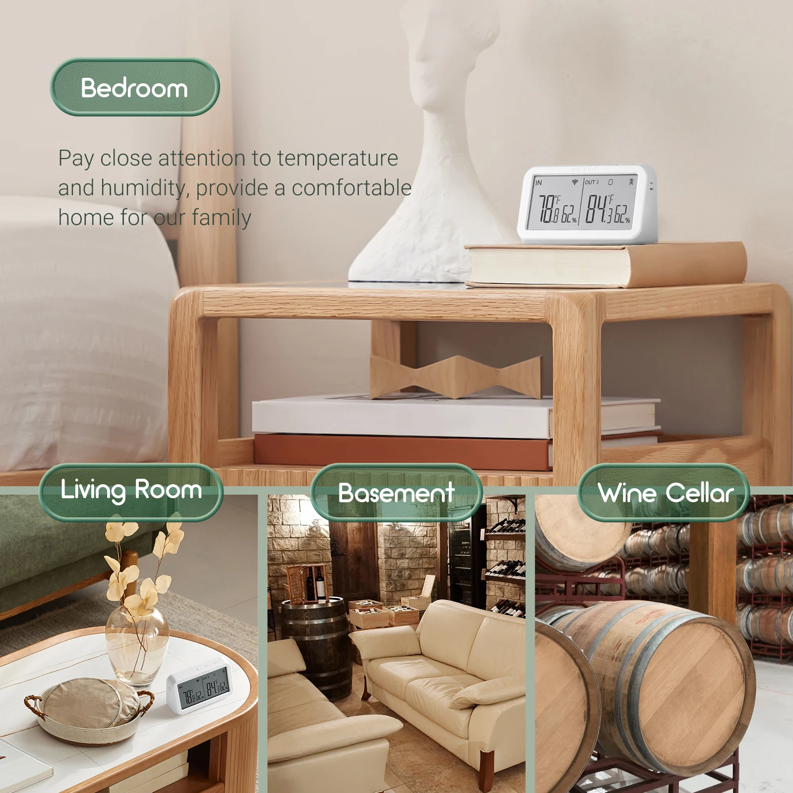 Imagem -06 - Inkbird-gateway Bluetooth com Display Digital Wi-fi App Controle Remoto Ibs-th1ibs-th2 Plus Ibs-th2 Ibs-p02b