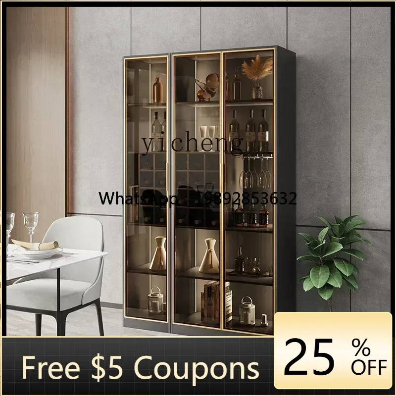

AA glass door wine cabinet modern simple living room wine cabinet display household dining side cabinet