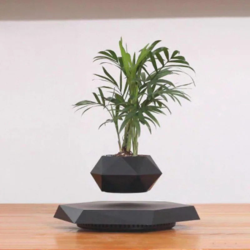 Levitating Plant Pot Magnetic Floating Planter Desktop Decor for Living Room Office Gift for Elders