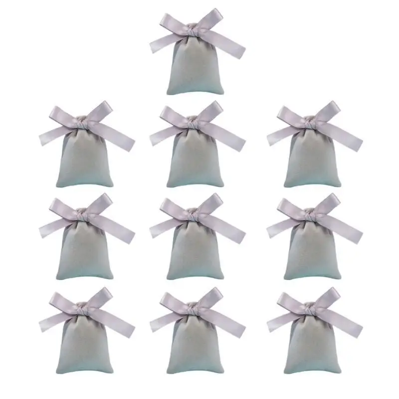 

31BB Set of 10 Velvets Cosmetic Bag with Drawstring Bowknot for Jewelry and Trinkets Storage Bags for Accessories