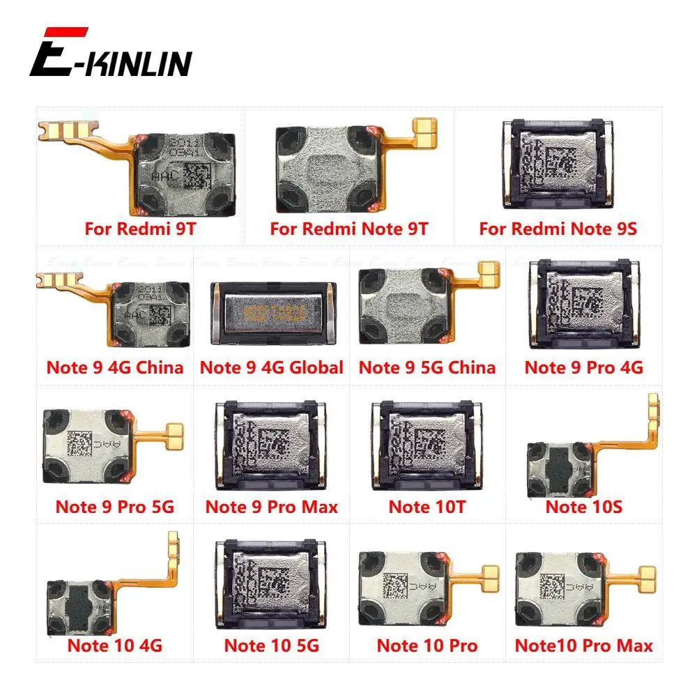 Earpiece Earphone Top Ear Speaker Sound Flex Cable For Xiaomi Redmi Note 9T 9S 9 10T 10S 10 Pro Max 4G 5G Global