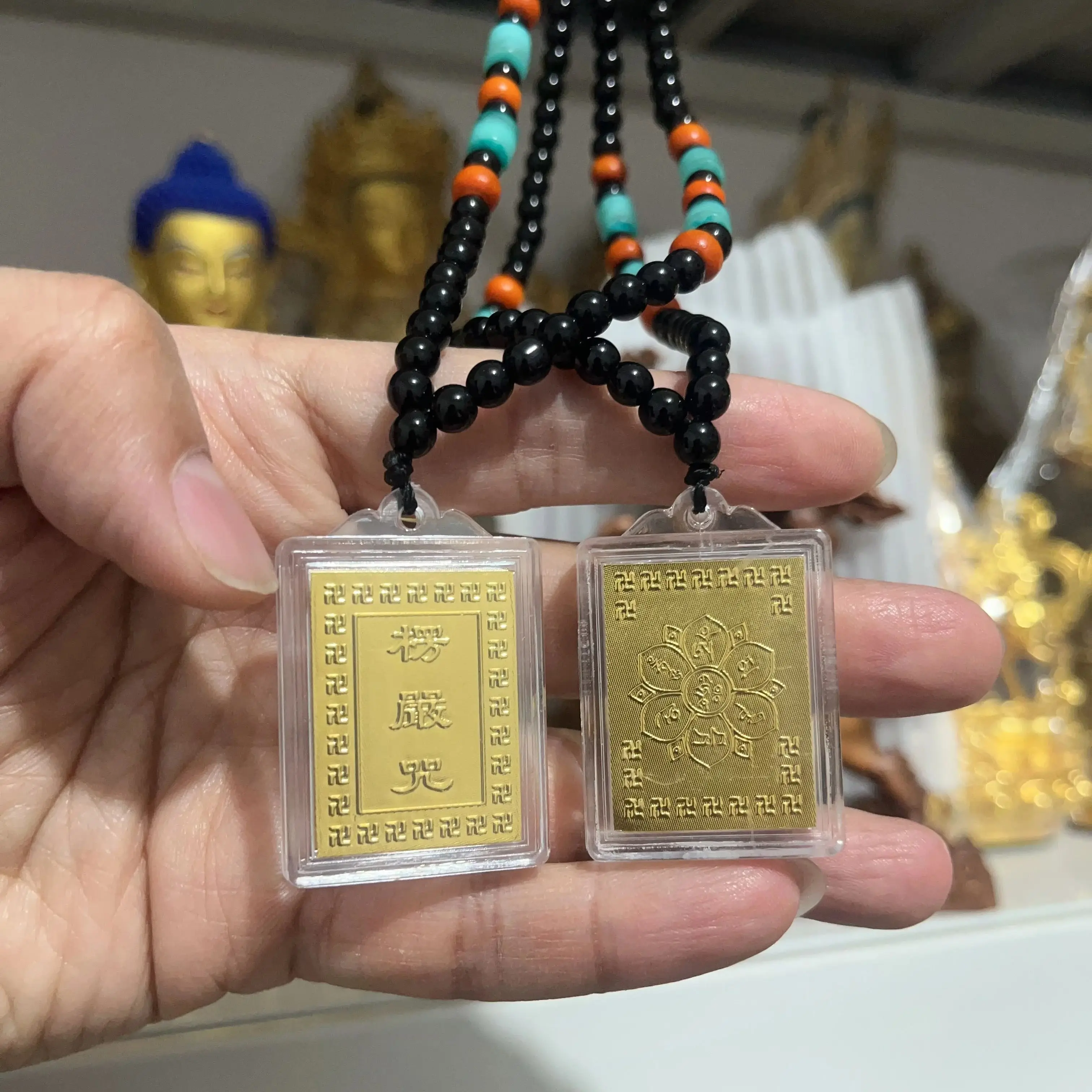 50% OFF 4PCS Thailand Tibet Buddhist master Shurangama Mantra scripture buddha Pendant Amulet bless safety healthy luck