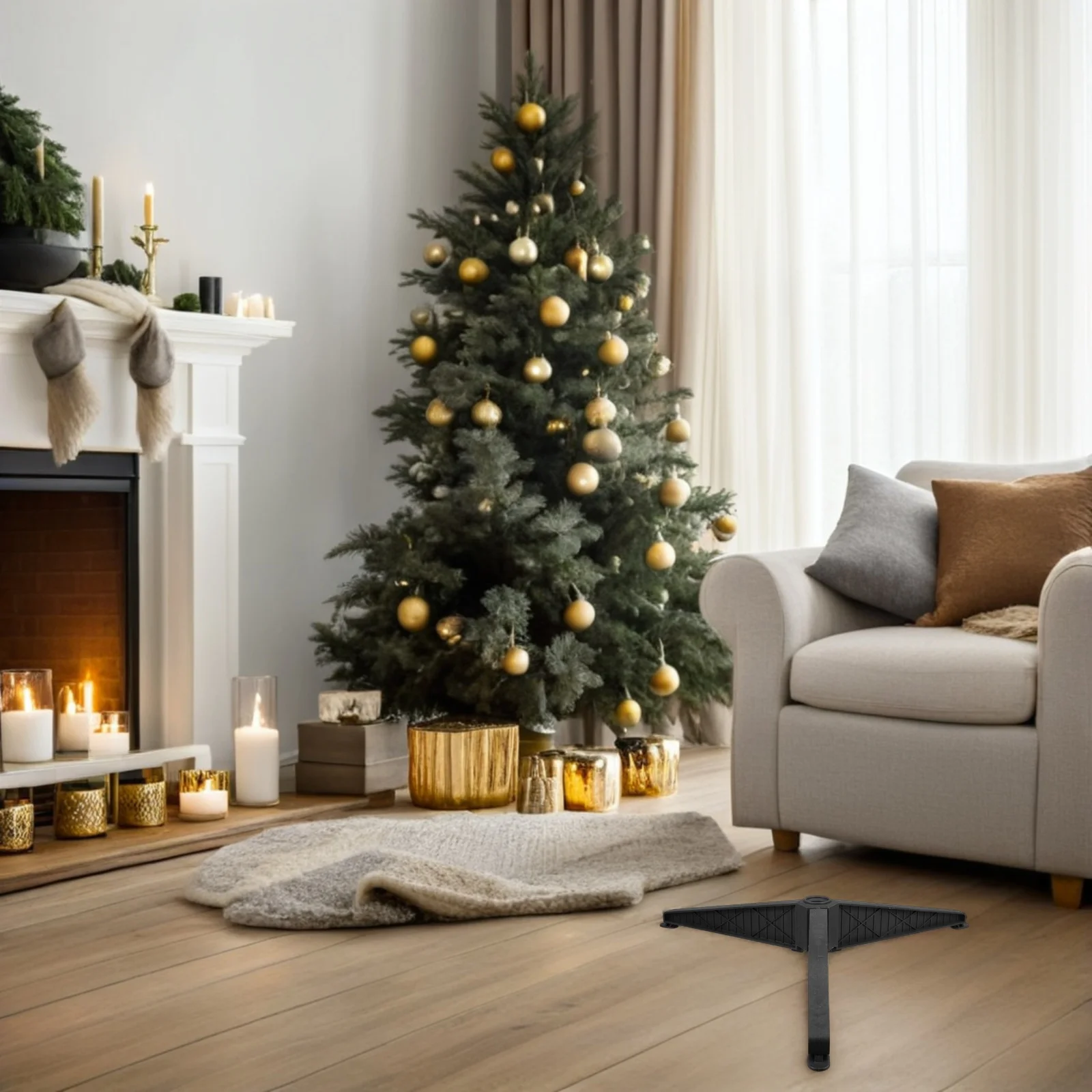 

1pc Christmas Bracket Xmas Stand Support Base Artificial Xmas Tree Stand For Artificial Tree Holiday Home Decor Rack