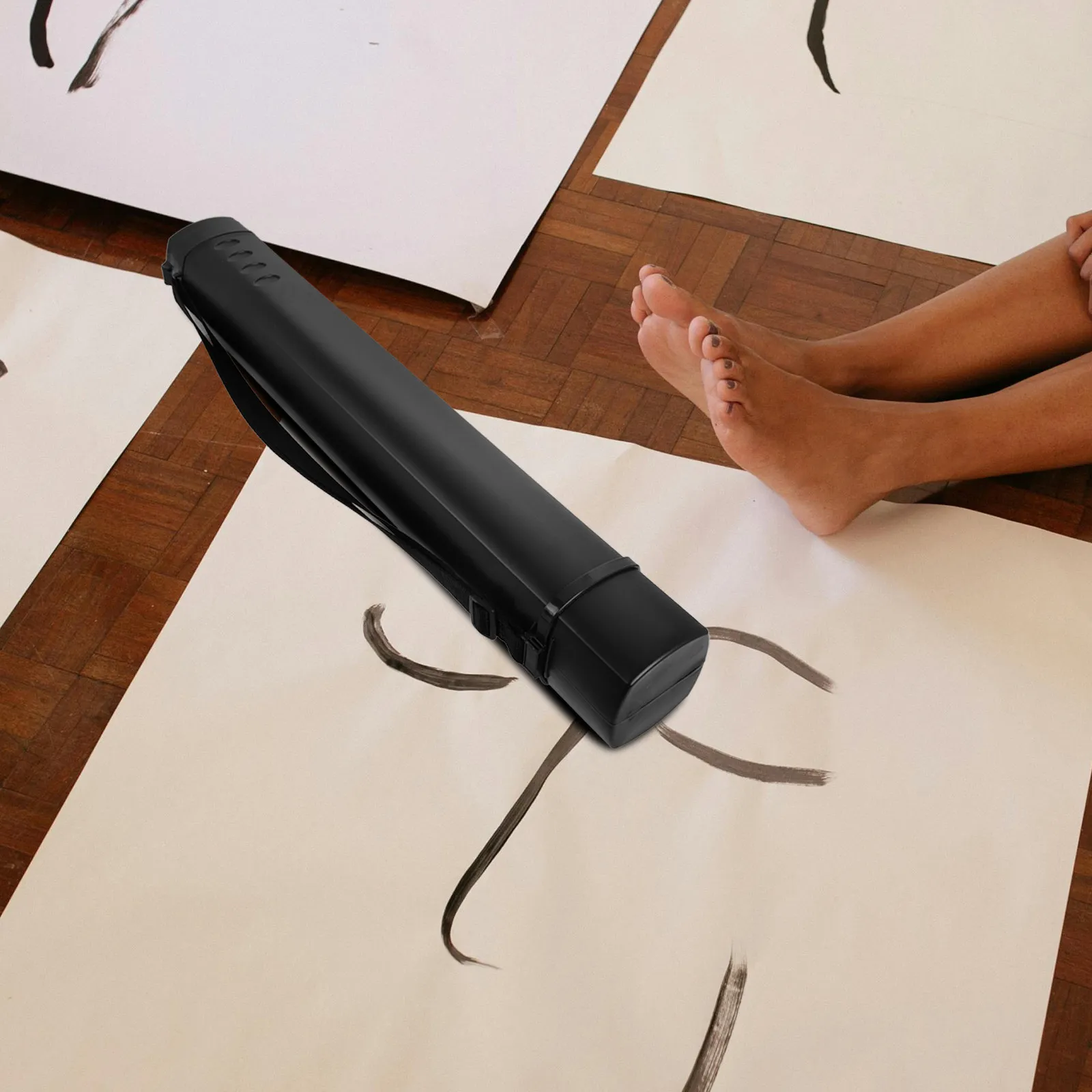 

Telescopic Extendable Poster Tube Plastic Anti-Slip Rolling Cap Moistureproof Blueprint Storage Drawing Transport Tube