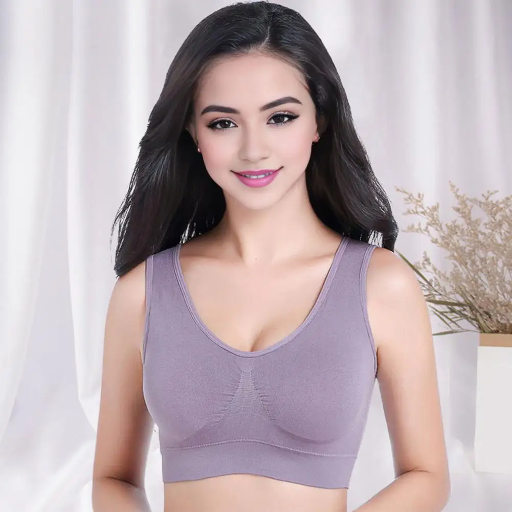 Comfort Lift Air Bra Set of 3 Women's Sports Bras with Elastic Shoulder Straps Wireless Design Detachable Chest for Comfortable