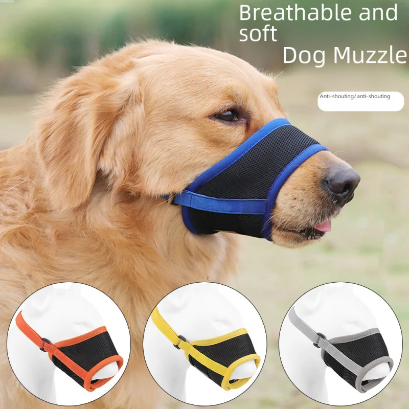 New pet muzzle anti-bark anti-bite dog mouth cover breathable mesh pet muzzle anti-miseating pet supplies