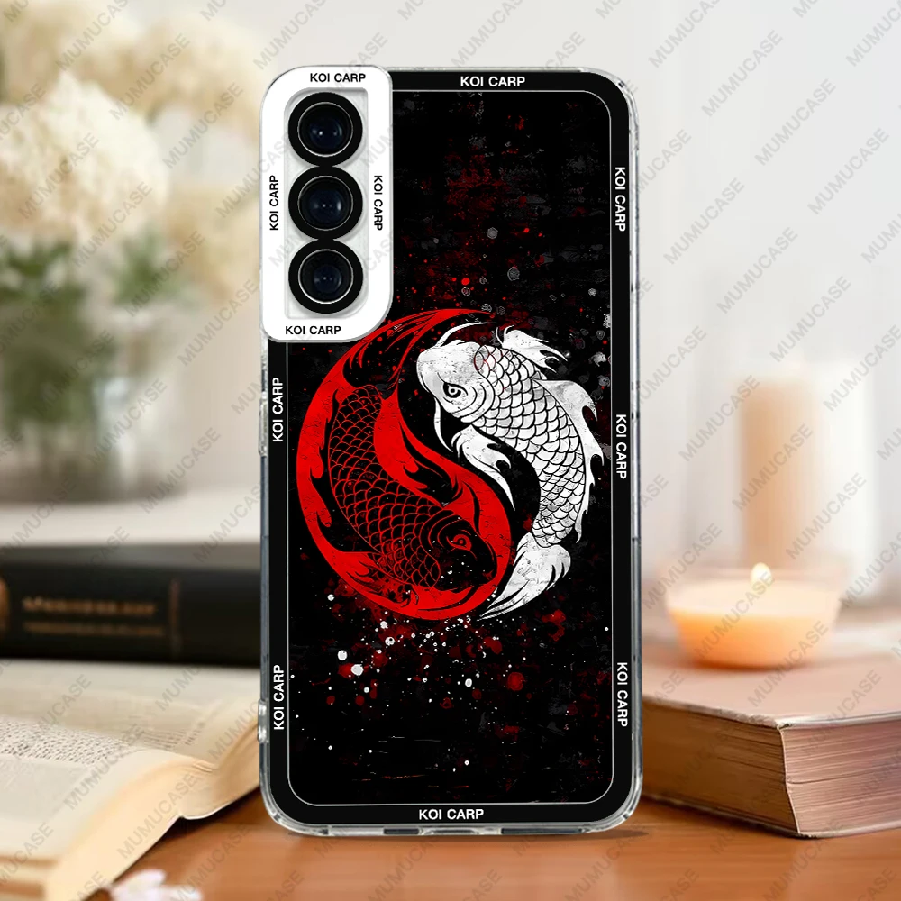 Case For Samsung Galaxy S24 S20 S21 FE S22 S23 Ultra A32 A33 A50 A52 A53 A73 A54 A14 Soft Cover Koi Carp