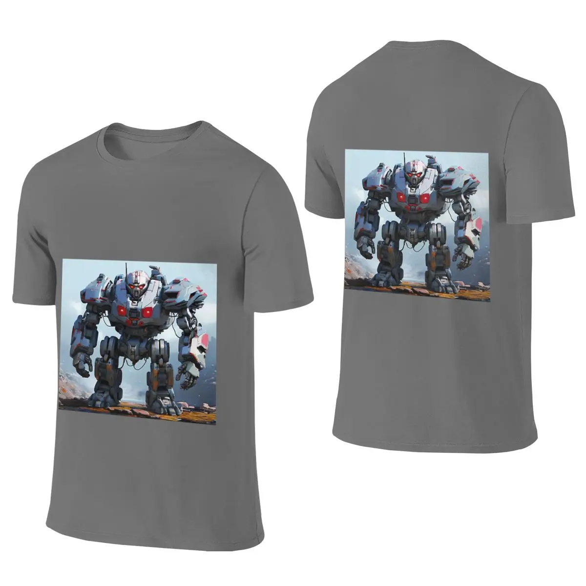 Mecha Sweat-Absorbing Reversible T-shirt Artistic Boy Inner Layer For Spring And Autumn Tee