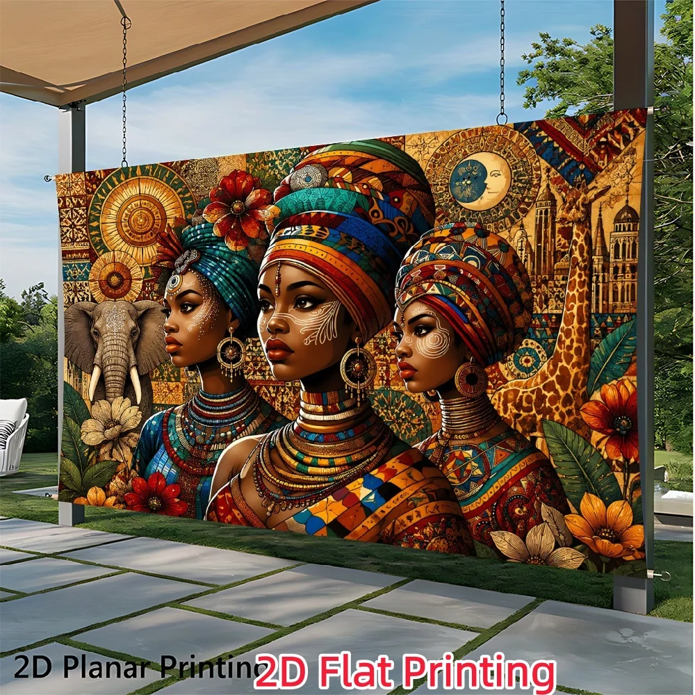 Large Boho Safari African Art Wall Tapestry Hanging Ethnic Tropical Jungle Decor Poster for Living Room Home Accent Decoration