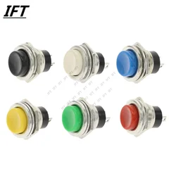 6Pcs 16mm Metal PushButton Switch OFF-(ON) Momentary 3A 250VAC 6A 125VAC Power On Push Button Switches 6Color DS-212 Self-reset