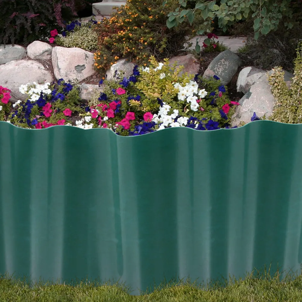 2 Rolls Plastic Lawn Edging Border Garden Fence Landscape Edging for Yard Courtyard Flower Bed Decoration Easy Install Outdoor