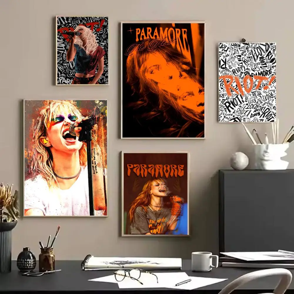 Rock P_ParamoreS Band Painting Calligraphy Linen Canvas Poster Wall Prints for Living Room Bedroom Office Home Decoration