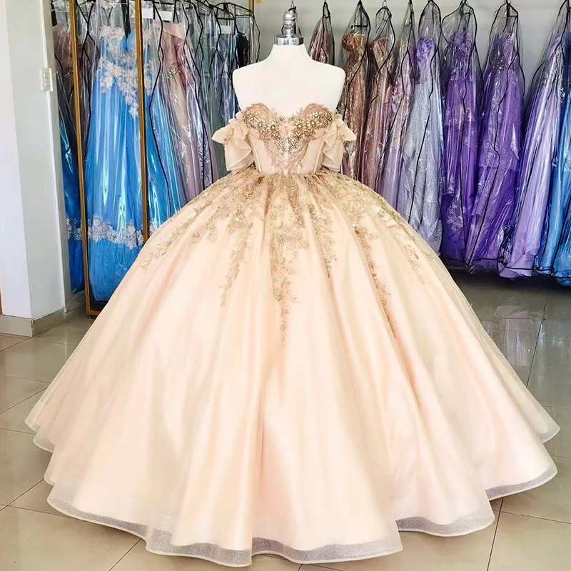 

Graceful Quinceneara Dress Embroidery Ruffled Organza Ballgown Sleeveless V-Neck Customized Formal Party Bow Vestido De Noche ﻿
