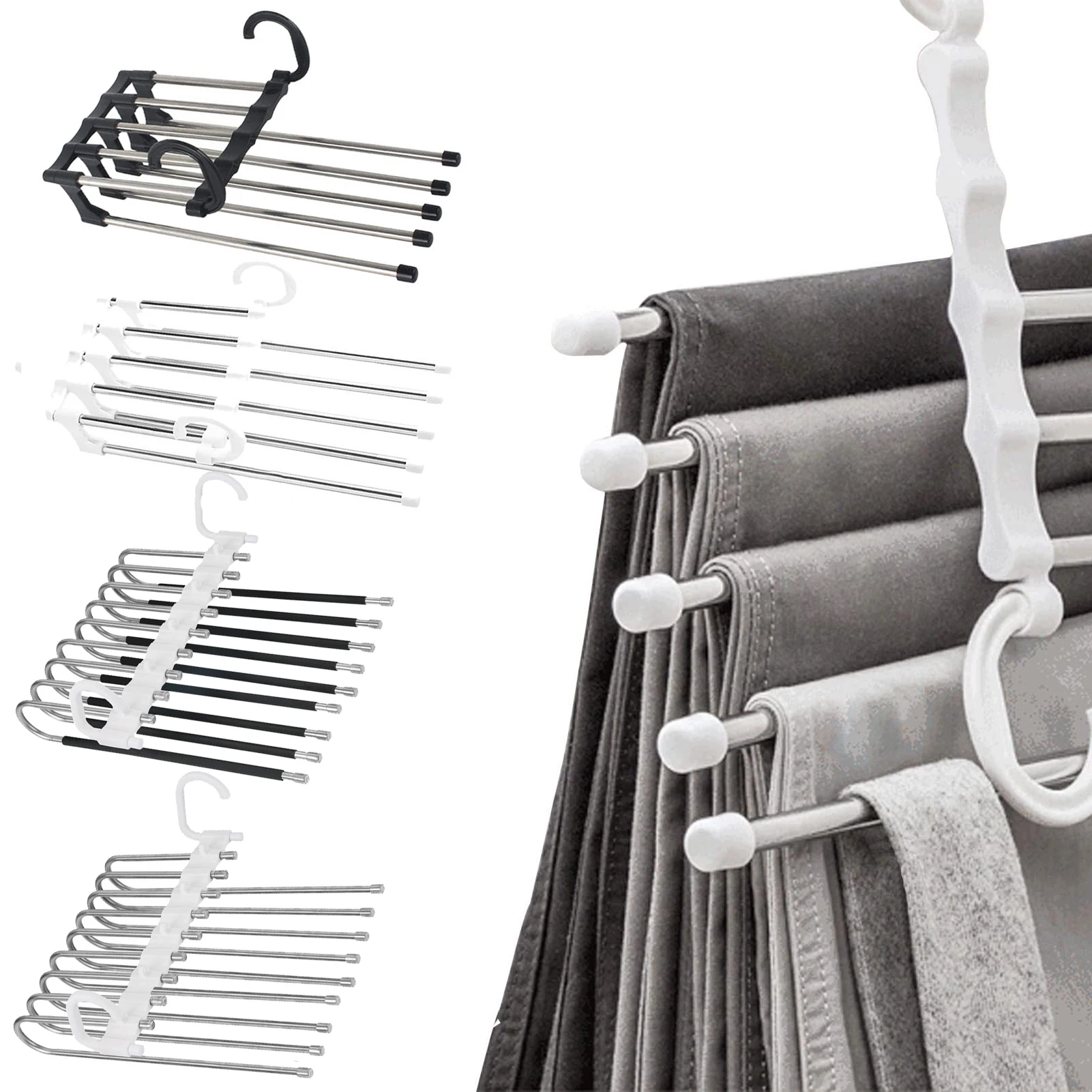 Folding Pants Storage Multifunctional Hanger for Pant Rack Hanger Clothes Organizer Hangers Save Wardrobe Space Bedroom Closets