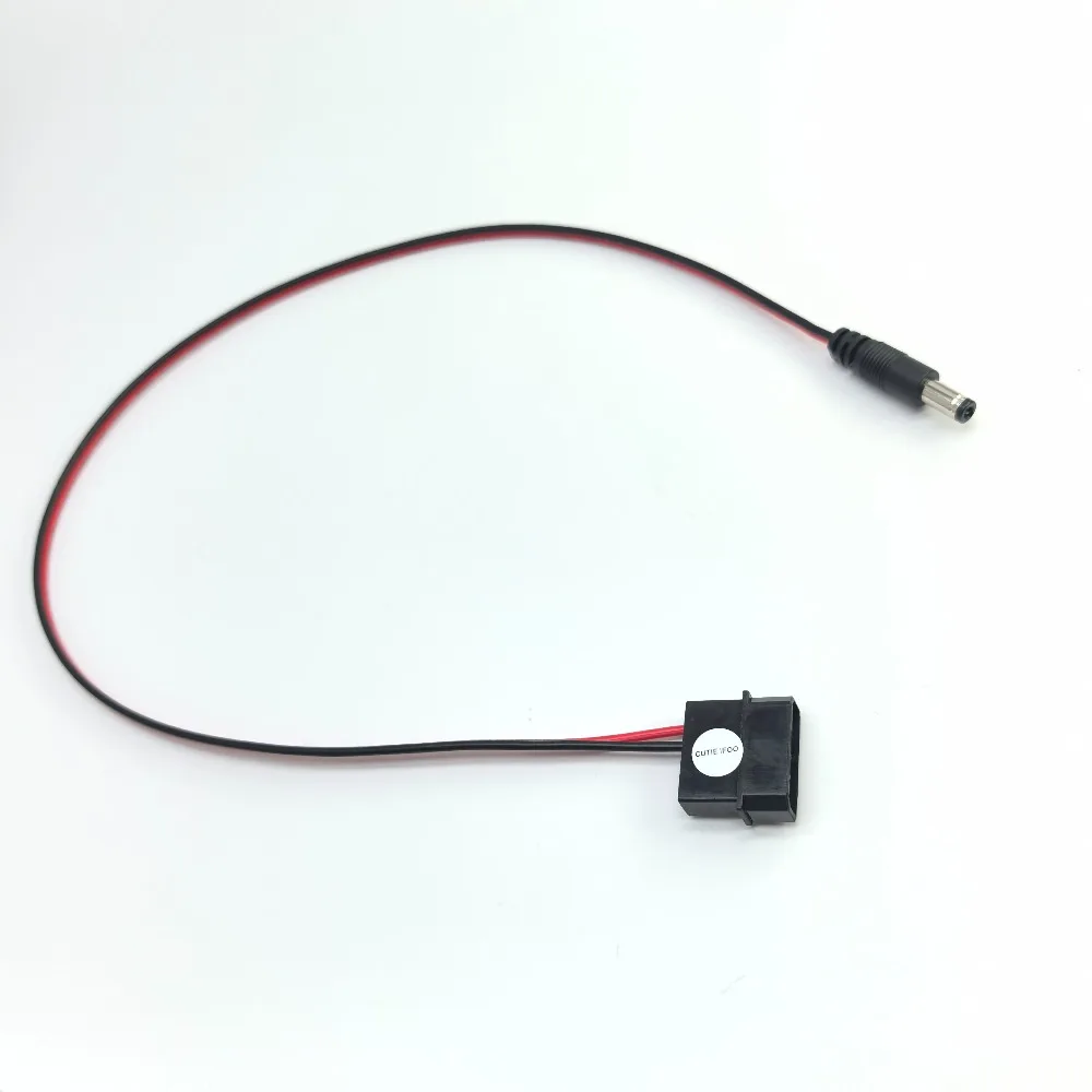 10pcs/lot IDE Molex Male to DC 5.5mm x 2.1mm  Converter Adapter Power Supply Cable 12V 18AWG Wire 50cm