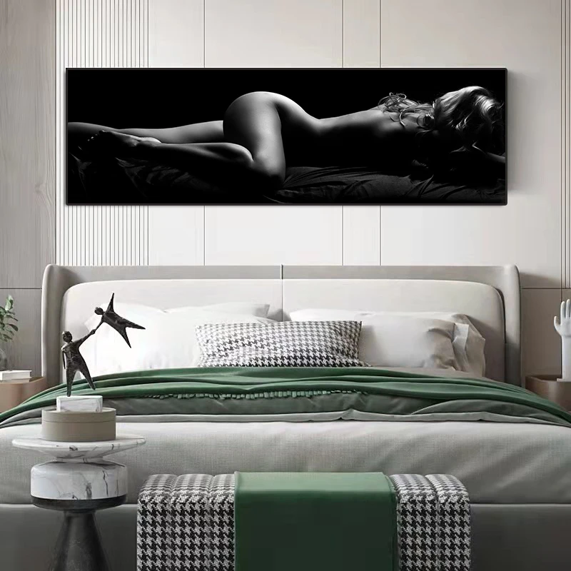 

Modern Nude Art Poster Printing, Black and White Sexy Women Canvas Painting, Body Art Wall Decoration for Living Room,Home Decor