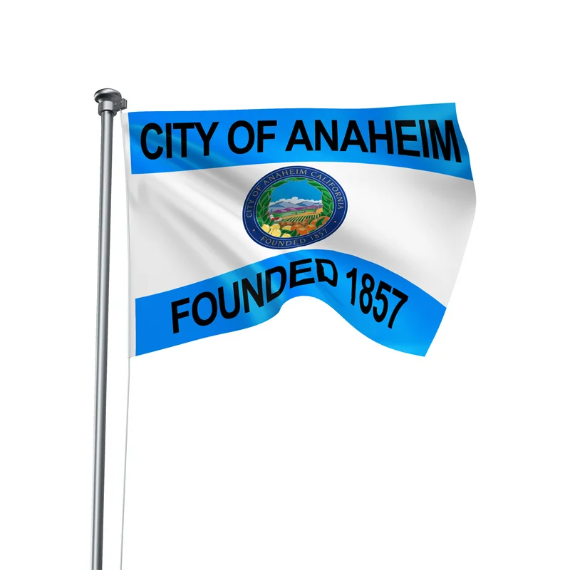 Gaslight Gatekeep Girlboss 5' x 3' Anaheim California Flag Banner Polyester with Brass Grommets 150cm x 90cm