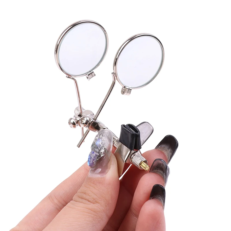 

5X Double Lenses Magnifying Glass Stainless Steel Clip Magnifier Rotatable MINI Magnifier Diameter 25mm Monocular Magnifier