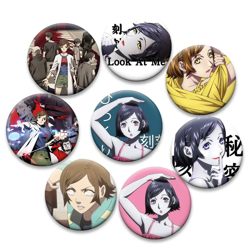 Anime Kokkoku Moment By Moment Pins Juri Yukawa,Tsubasa Yukawa Brooches Round Cartoon Badge for Backpack Accessories Gifts
