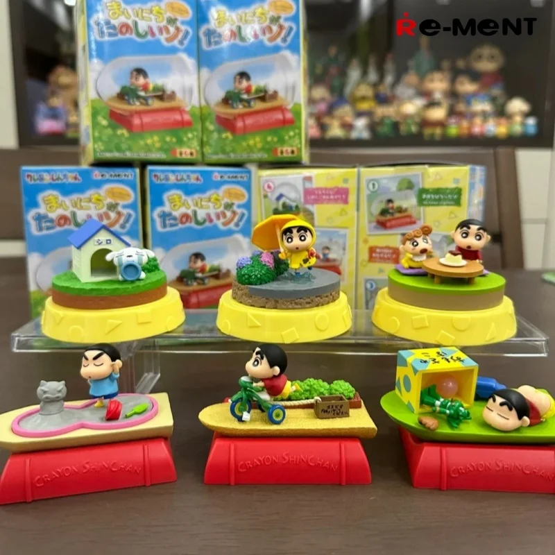 

RE-MENT Crayon Shin Chan Terrarium Cute Mini Scene Series Anime Figure Doll Model Toys Blind Box Collect Ornaments Kids Gifts