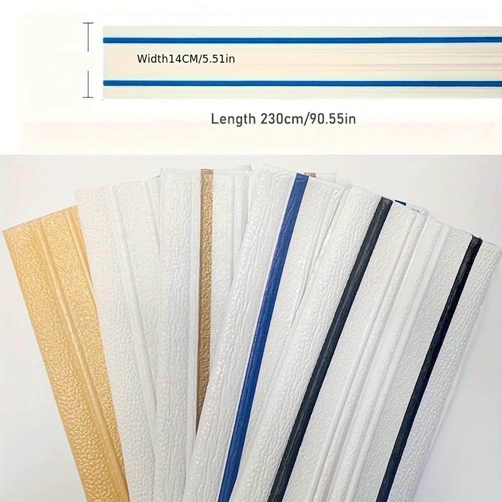 Widen Self Adhesive Ceiling Wall Sticker 3D Decorative Soft foam Background Frame Baseboard Sticker Anti-collision Strip