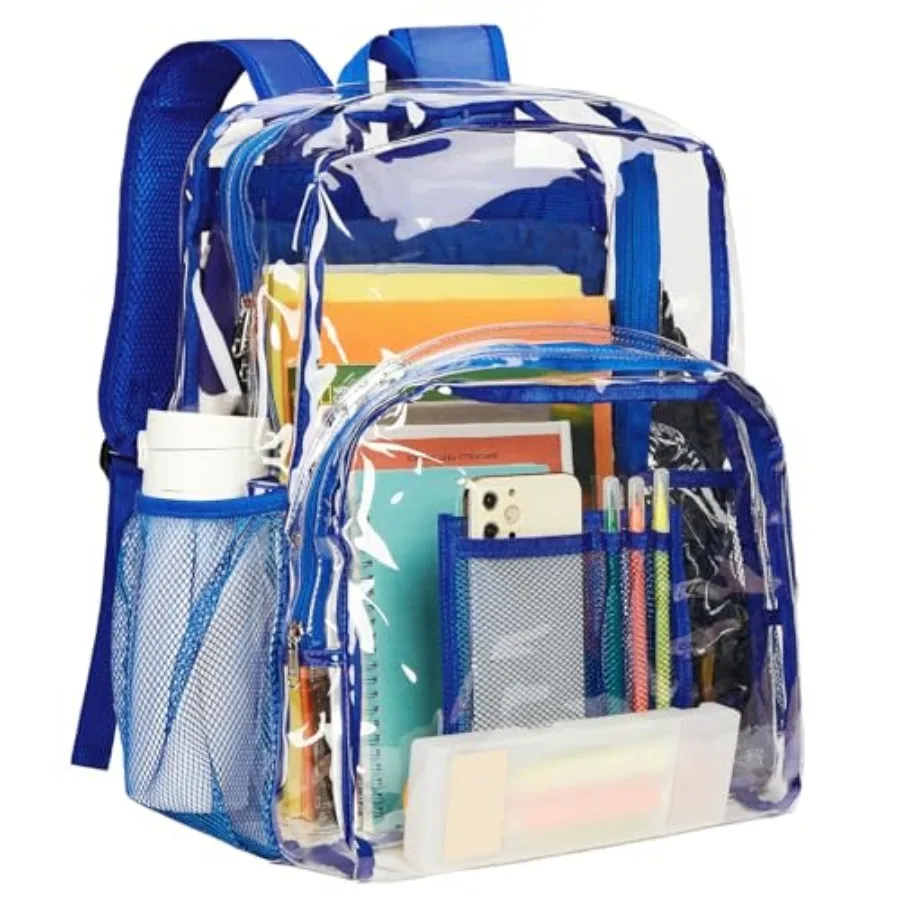

Clear Backpack Heavy Duty PVC Transparent Backpack Extra Clear Backpacks with Reinforced Strap for College Workplace Security