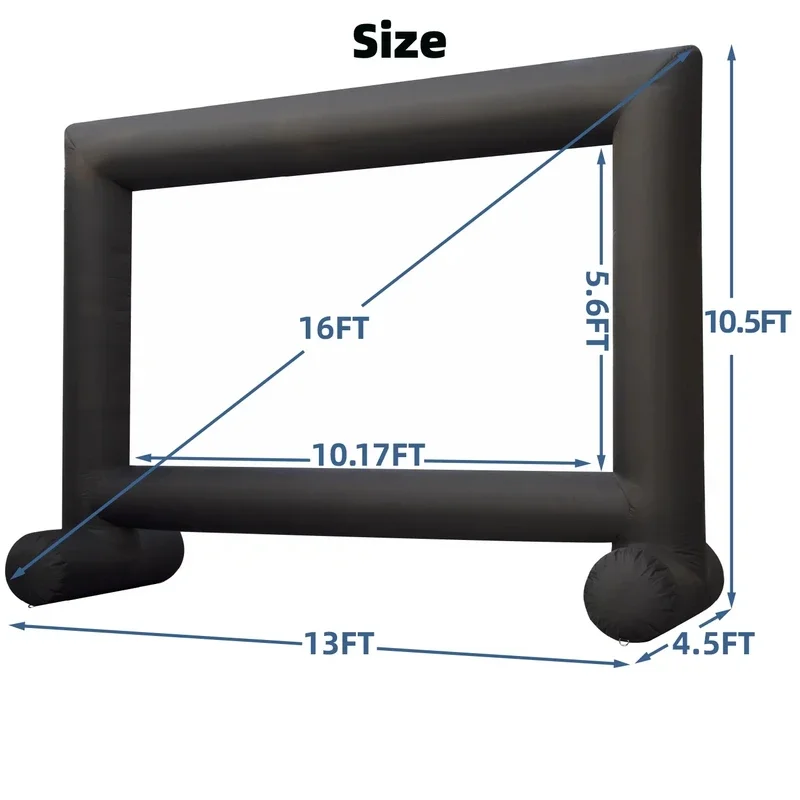 Pantalla de proyector gigante inflable portátil profesional cine de cine al aire libre con alta resolución para la parte del patio trasero del hogar