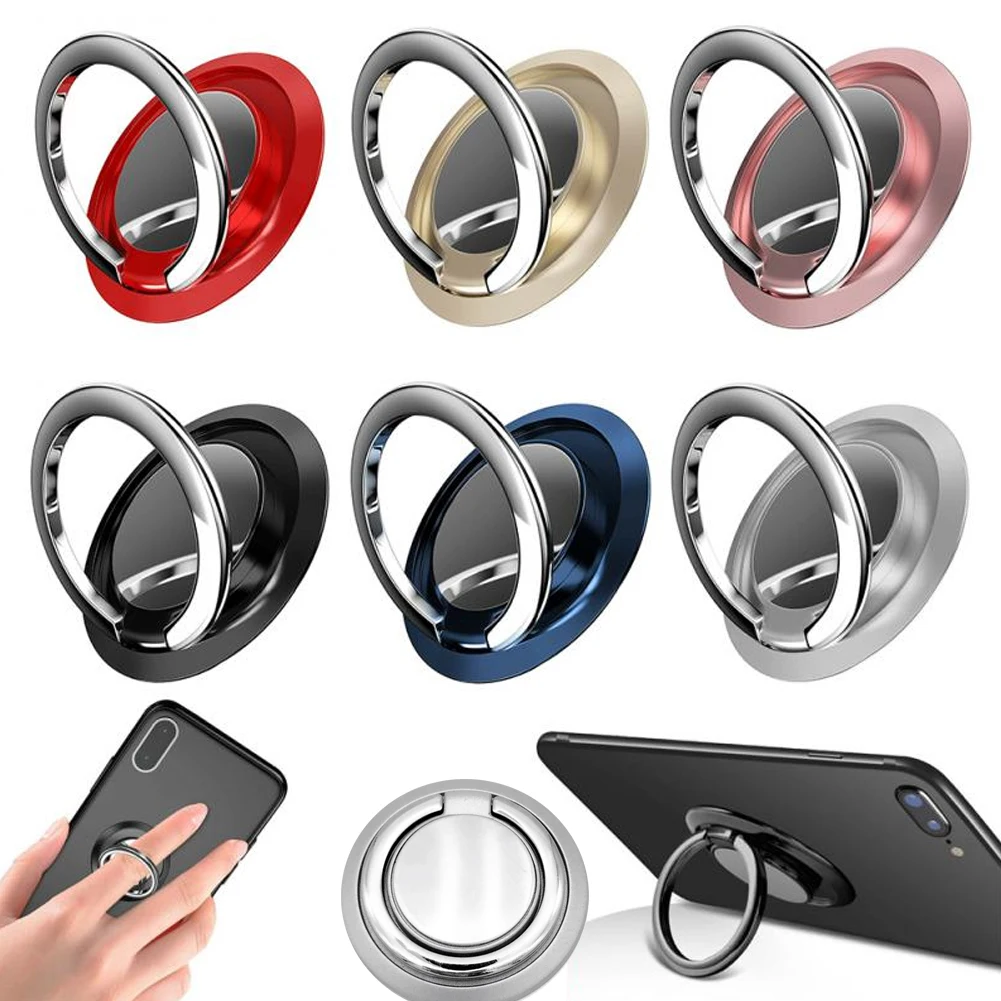 Universal Finger Ring Holder Stand Grip 360 Degree Rotating for Mobile Phone Car Magnetic Mount Phone Back Sticker Pad Bracket